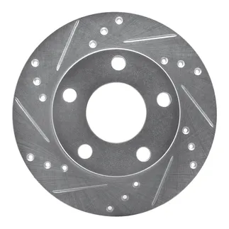 R1 Concepts EDZ-73002L Brake Rotor Drilled and Slotted Silver